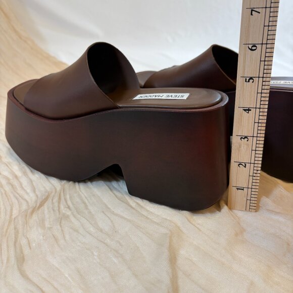 Steve Madden Arwen Brown Platform Leather Sandals Women's Size 7 - Picture 6 of 8